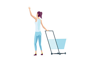 Woman shopping at the supermarket, an Illustration by the8monkey
