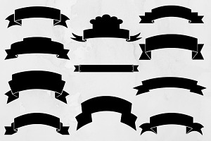 Banner Silhouette SVG, a Decorative Illustration by newminddesign
