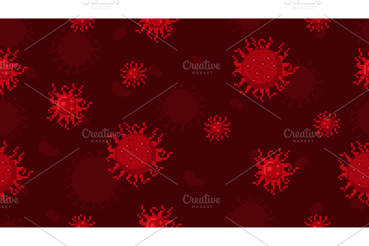 Virus pixel art pattern. Pandemic, a Texture Illustration by winwin.art