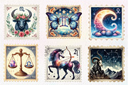 Zodiac Postage Stamps Clipart, an Illustration by CreationArt (Thumbnail 5 of 5)