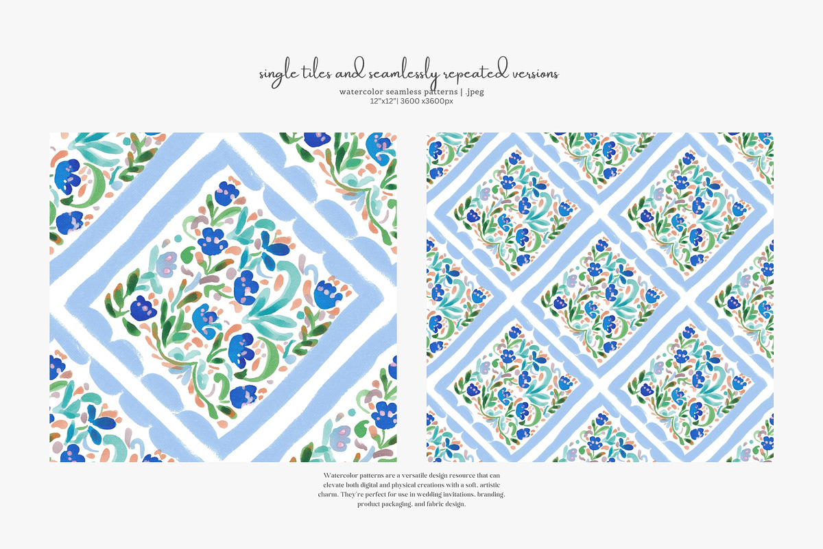 folk floral seamless patterns bundle, a Pattern Graphic by Patishop Art (Photo 3 of 9)