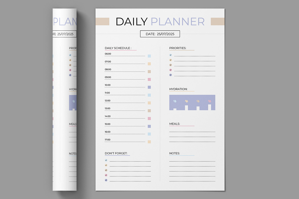 Daily Planner Template, a Stationery Template by ContestDesign (Photo 3 of 3)