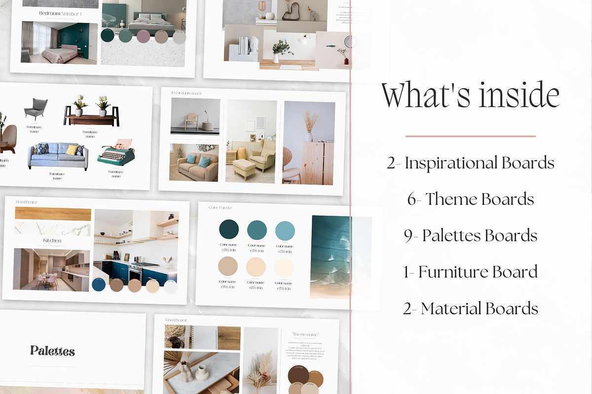 Interior Design Mood Board, a Branding & Logo Template by PittaFinePrint (Photo 3 of 6)