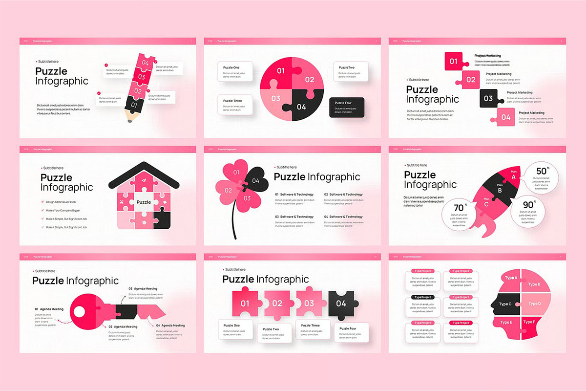 Puzzle Infographic GSLides, PPoint, a Presentation Template by Fit-tee (Photo 4 of 4)