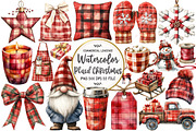 Plaid Christmas Watercolor Clipart, an Illustration by OK Design (Thumbnail 1 of 5)
