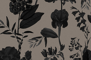 Gothic Garden Dark Flower Pattern