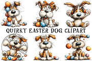 Quirky Easter Dog Clipart, an Illustration by OK Design (Thumbnail 2 of 6)