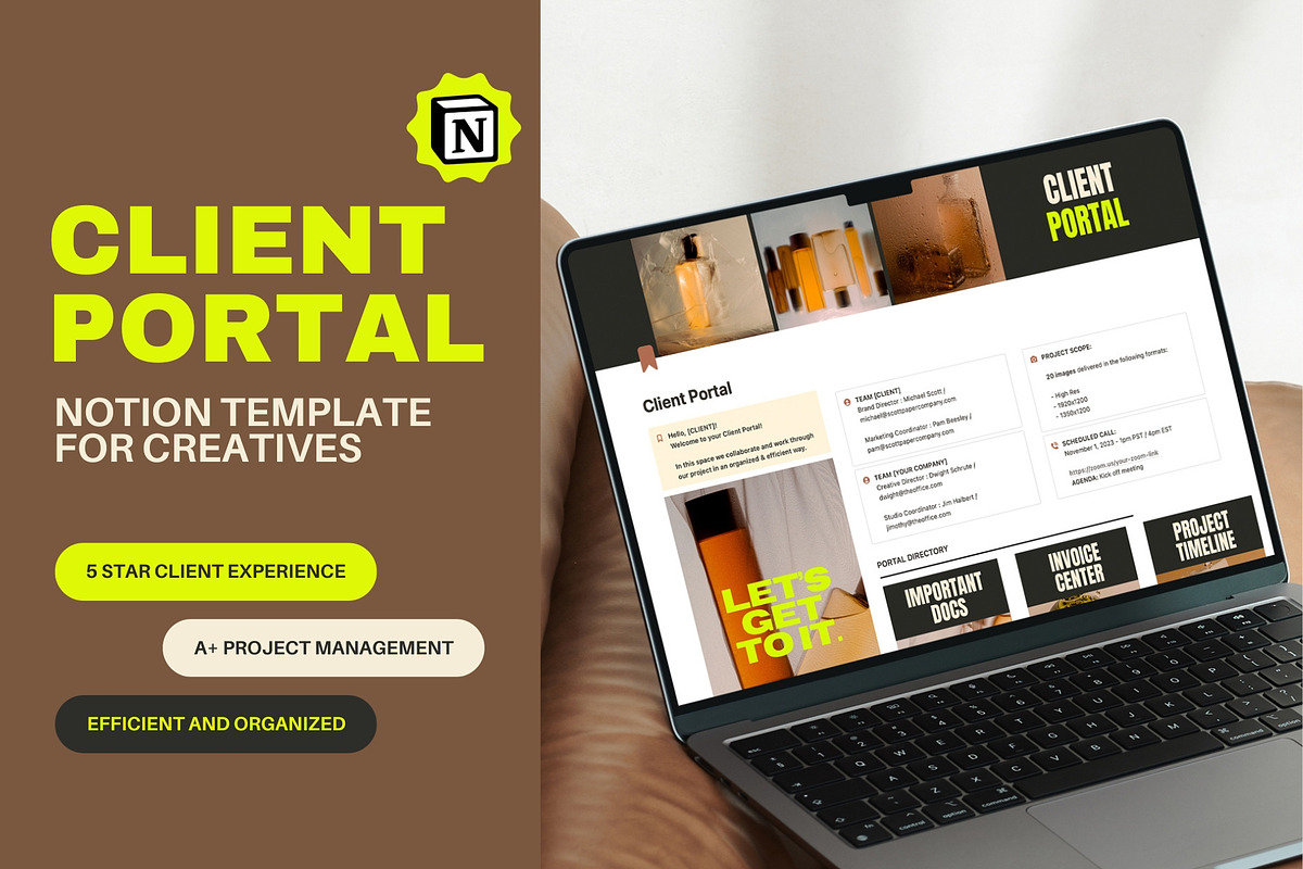 Client Portal Notion Template, a Templates & Theme by Knotably Creative House (Photo 1 of 5)