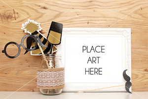 White Frame Mockup, a Print Template by ConfettiBears
