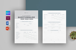 Customer Questionnaire | Word & Indd, a Stationery Template by obayes