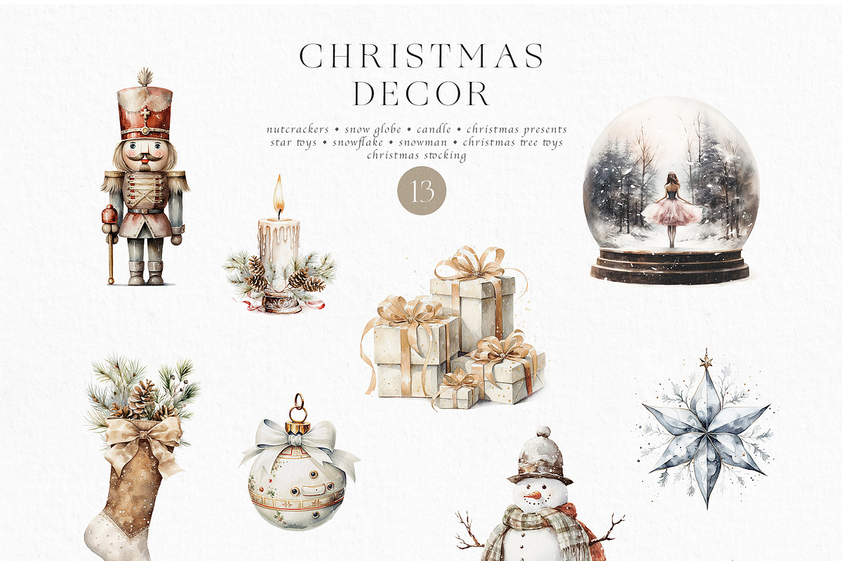 Christmas Holiday Vintage Collection, a Decorative Illustration by Veris Studio (Photo 2 of 12)