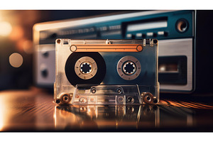 A transparent retro cassette placed, a Background Photo by Igor Tichonow