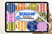 Scallop Pattern Procreate Brushes, a Brush Add-On by Brush Lab (Thumbnail 1 of 9)