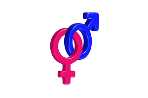 Two gender symbols overlap showing, an Object Illustration by Woters little shop