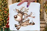 Quirky Christmas Reindeer Clipart, an Illustration by Craft Nest (Thumbnail 11 of 11)