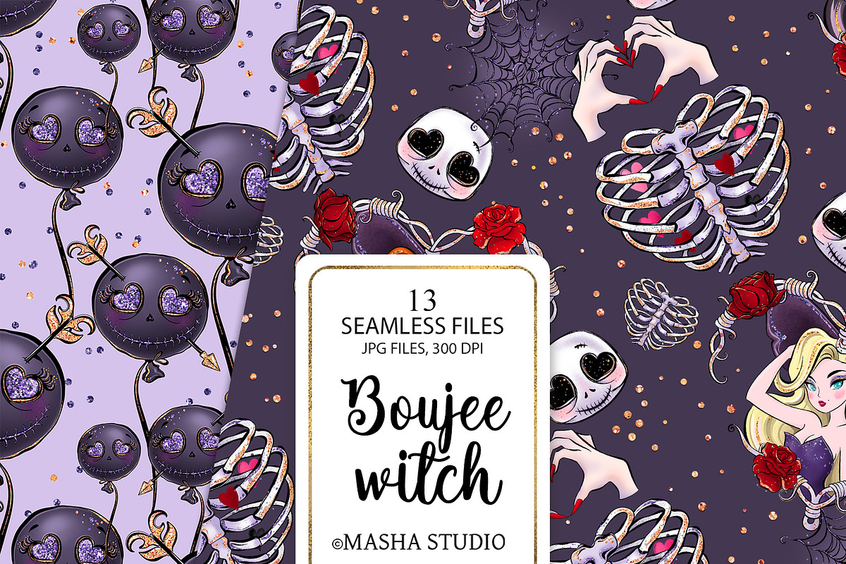 Boujee Witch Seamless Digital Papers, a Graphic by Masha  Studio (Photo 2 of 7)