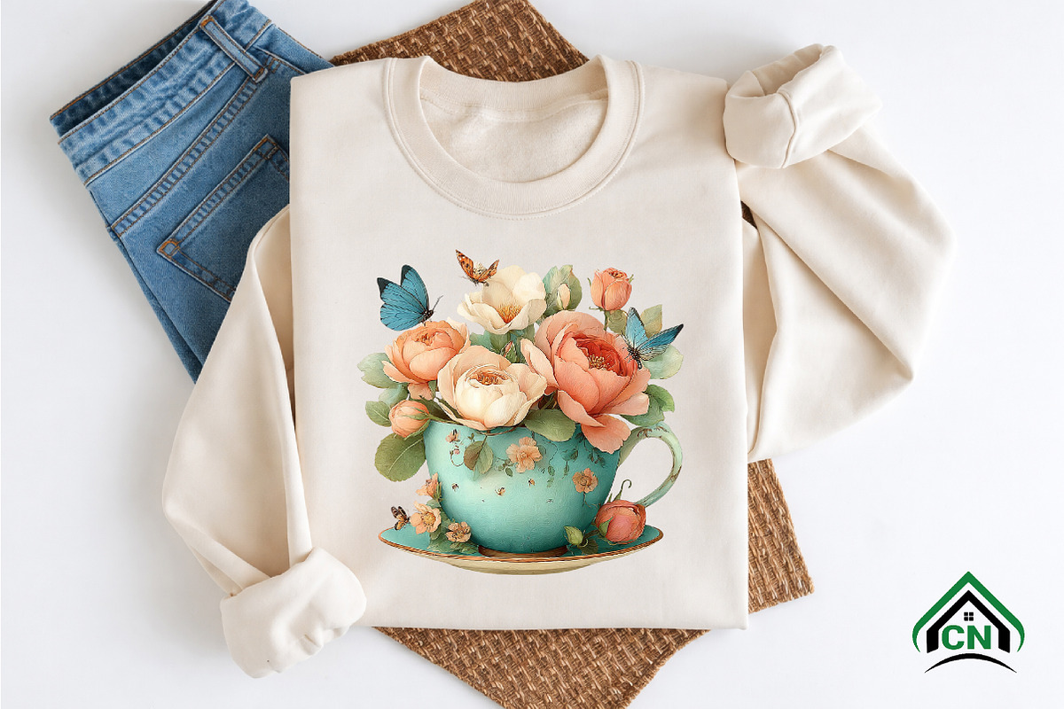Mother’s Day Floral Teacup Clipart, an Illustration by Craft Nest (Photo 7 of 12)