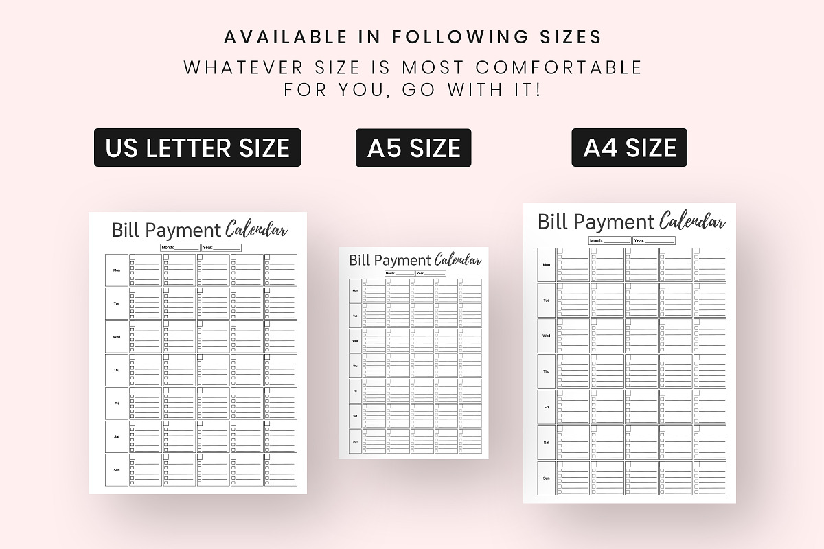 Bill Payment Calendar, a Print Template by Snapybiz (Photo 2 of 10)