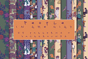 People in the city, a Pattern Graphic by Carpet Tapete Pretzel (Thumbnail 1 of 7)