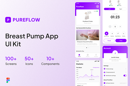 Pureflow - Breast Pump App UI Kit