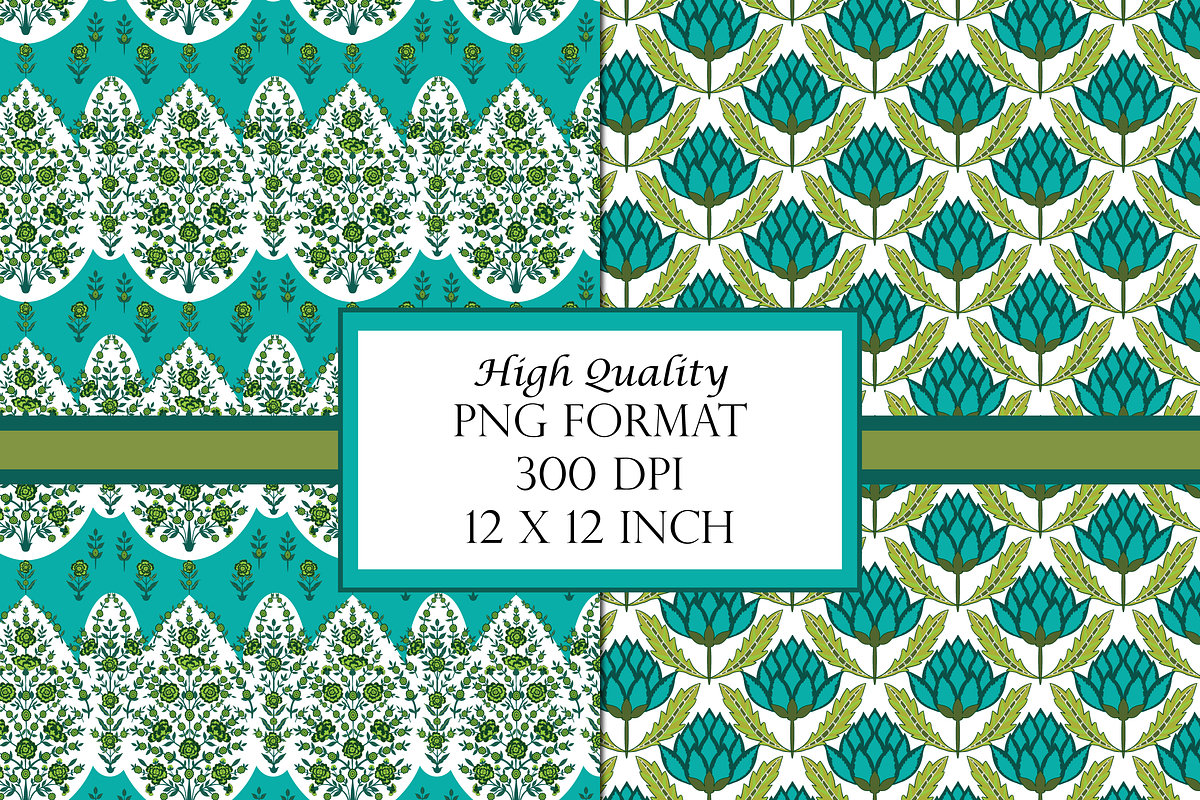 Boho Patterns Olive and Teal, a Pattern Graphic by RachelStudio (Photo 4 of 10)