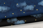 Starry Night Sky Seamless Patterns, a Pattern Graphic by Gribanessa (Thumbnail 3 of 3)