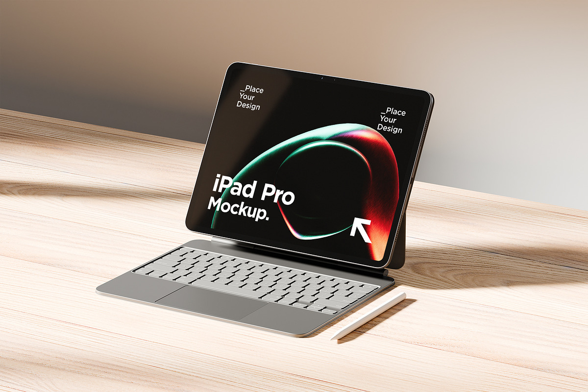 iPad Pro 13inch The Table Mockup, an iPad Mockup by Cekal_std
