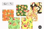 Watercolor Apple & Pear Patterns, a Food Illustration by OlDm_Shop (Thumbnail 2 of 10)