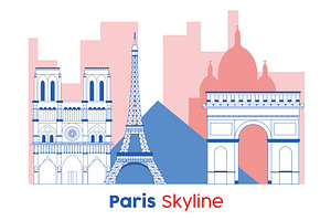 Paris skyline Modern cityscape, an Object Illustration by studioDK