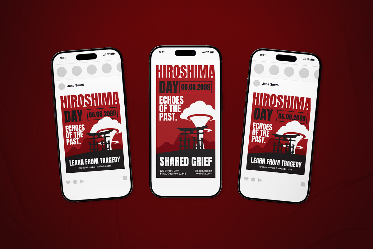 Hiroshima Day Event Flyer Set, a Flyer Template by The Good Store (Photo 2 of 2)