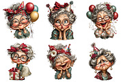 Whimsical Old Lady Birthday Clipart, an Illustration by Craft Nest (Thumbnail 10 of 11)