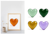 16 Glossy Glass Hearts Set, an Object Graphic by Helga Wigandt (Thumbnail 3 of 3)