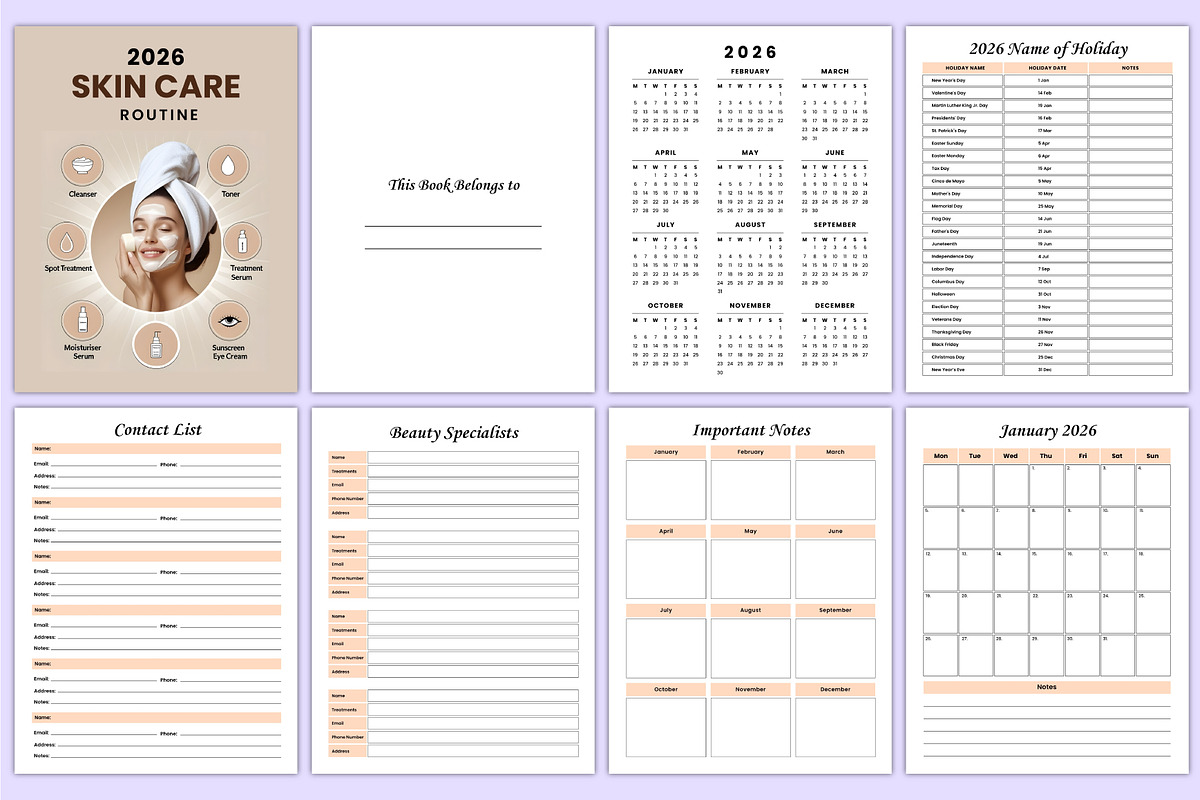 2026 Skin Care Routine Canva Kdp, a Stationery Template by Mustafiz (Photo 2 of 5)