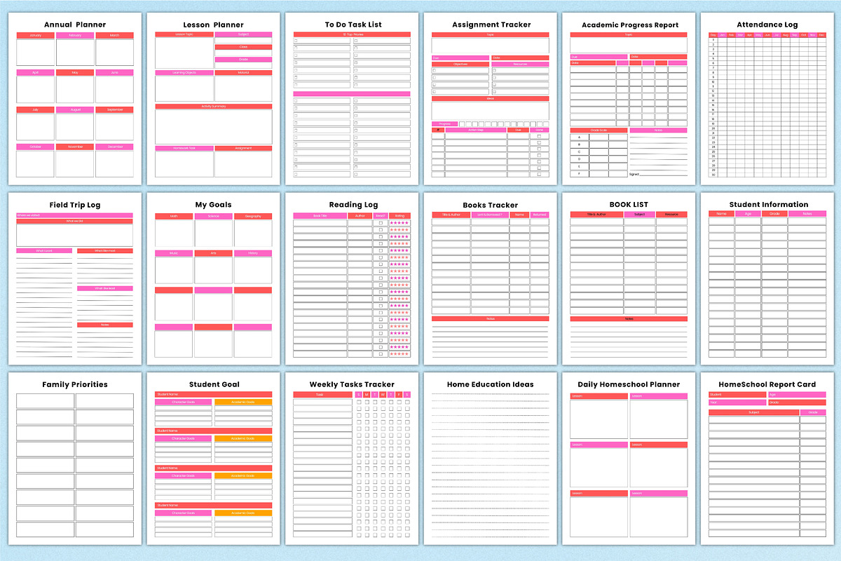 Homeschool Planner For Canva KDP, a Stationery Template by Shumaya (Photo 2 of 7)