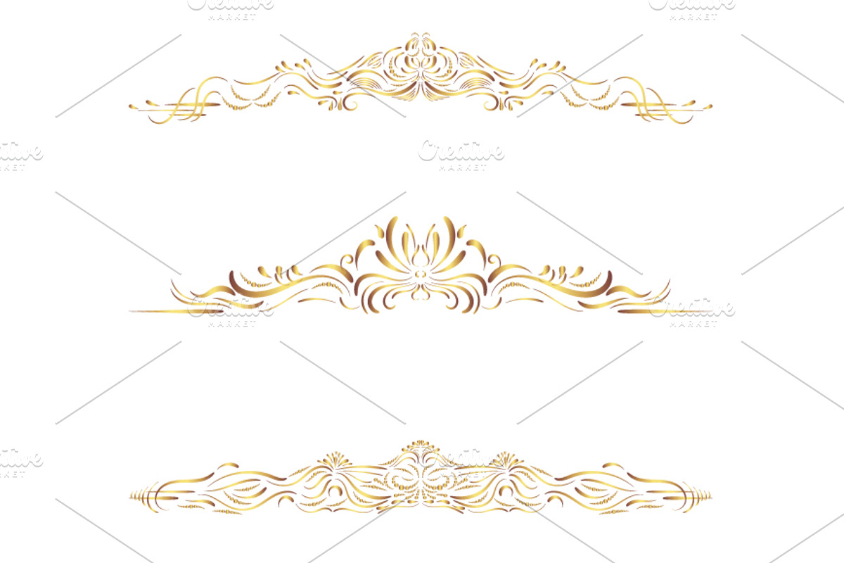 Gold text divider border clip art, a Decorative Illustration by Pravokrugulnik (Photo 7 of 7)