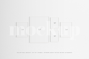 Gallery Wall Frame Mockup Set Of 5