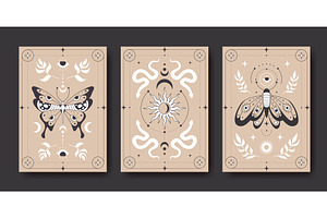 Boho mystic poster designs with, an Animal Illustration by art PVP - market