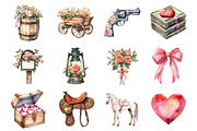 Western Cowboy Valentines Clipart, an Illustration by Design Market (Thumbnail 3 of 4)