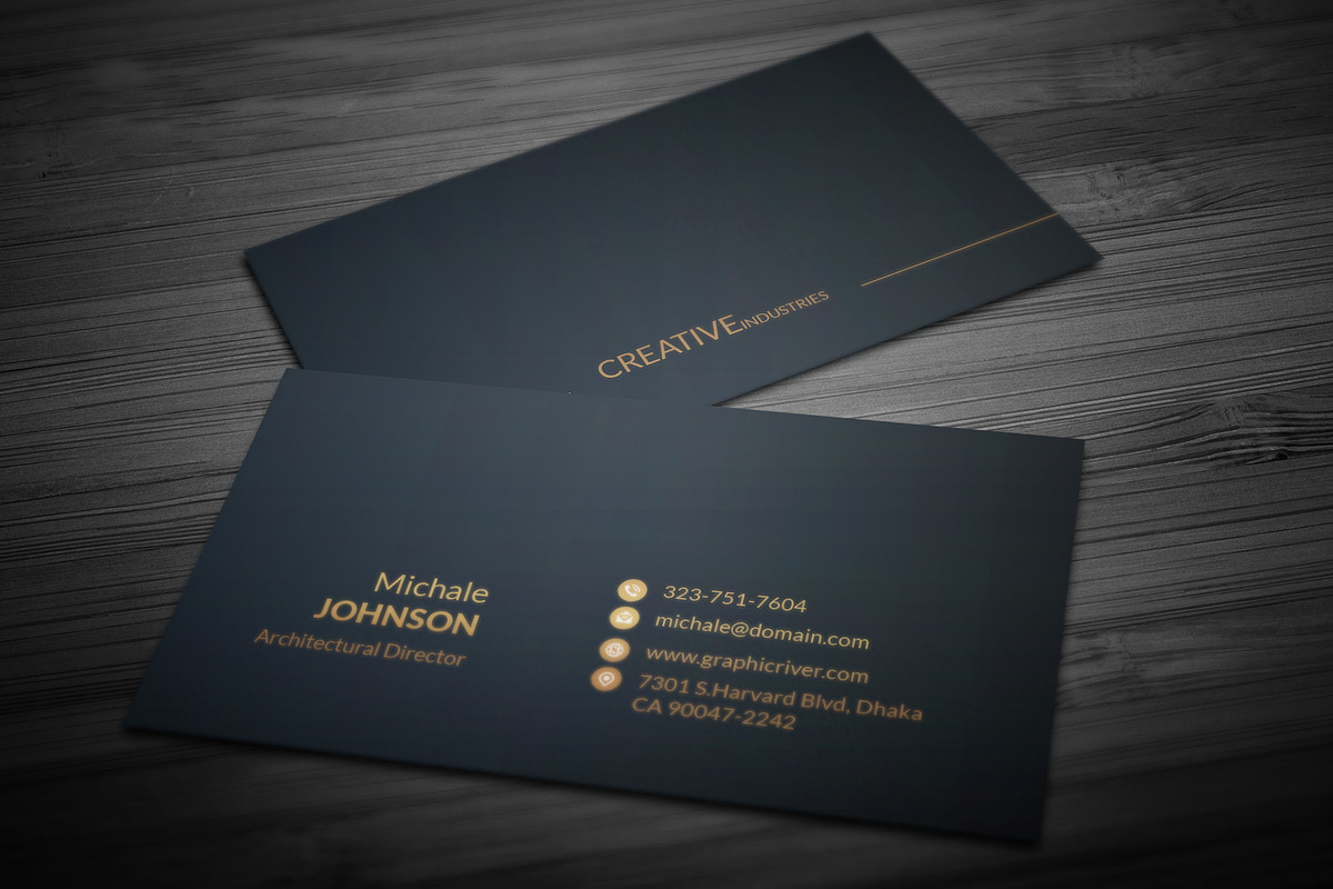 Gold Black Business Cards, a Business Card Template by Genereux Art (Photo 3 of 5)