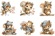 Cute Autumn Squirrel Clipart PNG, a Seasonal Illustration by CreationArt (Thumbnail 2 of 4)