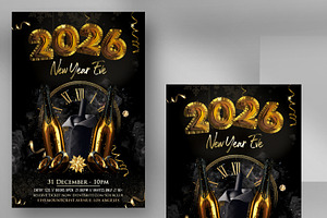 2026 New Year Flyer Template - PSD, a Flyer Template by PixelsDesign