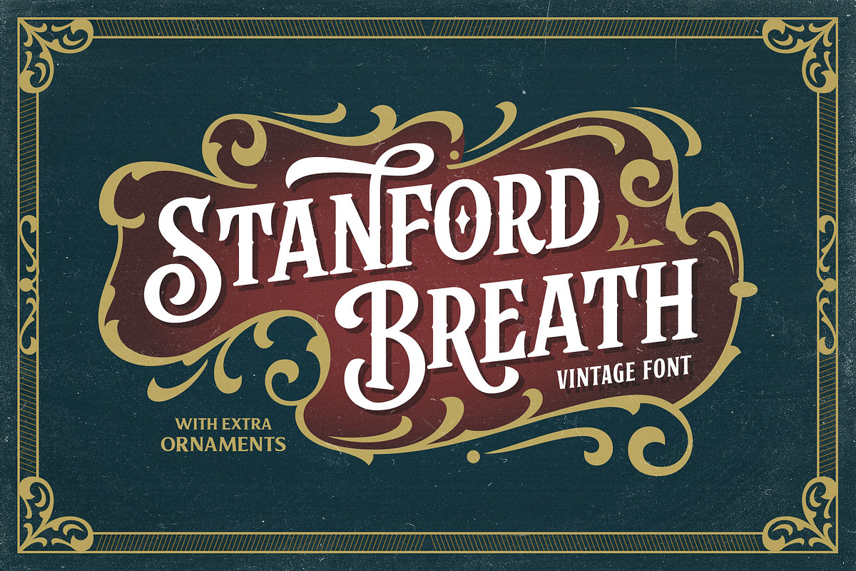 Stanford Breath - With Extras, a Serif Font by Arterfak Project (Photo 1 of 12)