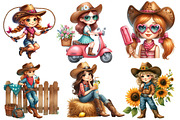 Summer Cowgirl Sublimation Clipart, a Seasonal Illustration by Designworld (Thumbnail 4 of 5)