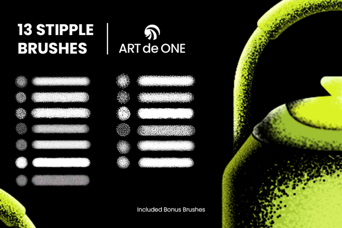 13 High-Quality Stipple Brushes, a Brushes & More by artdeone (Photo 4 of 5)