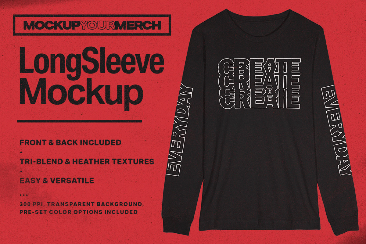Long Sleeve Merch Mockup, a Merchandise Mockup by Brent Galloway (Photo 1 of 5)
