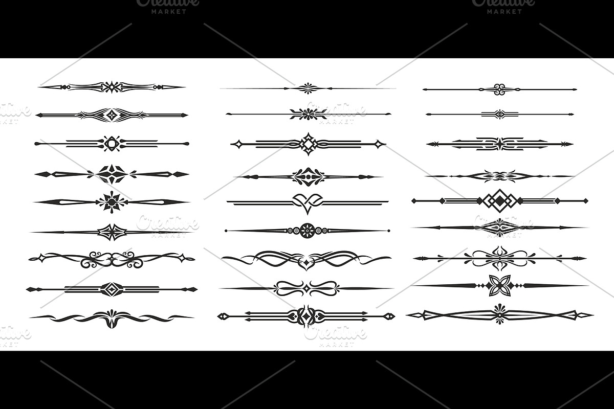 Vintage decorative dividers, a Decorative Illustration by Vector Tradition (Photo 1 of 3)
