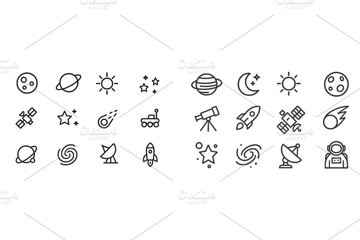 Collection of space and astronomy, a Technology Illustration by ZinetroN