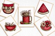 Whimsical Boho Watermelon Clipart, an Illustration by DreamArtGraphic (Thumbnail 6 of 8)
