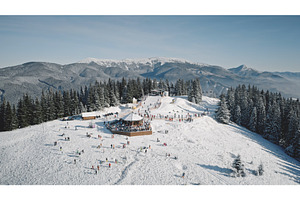 Active Winter Sport At Mountain