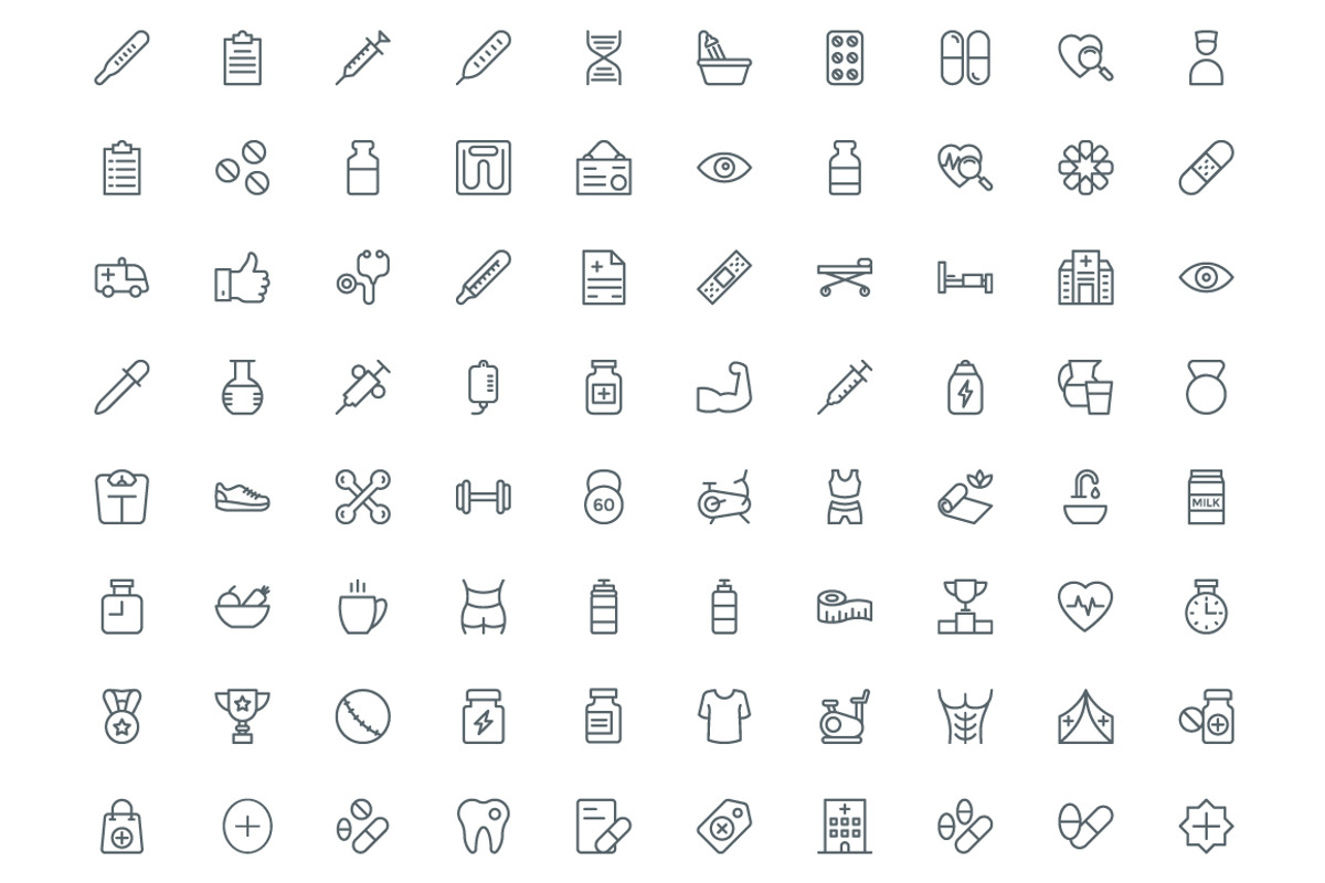 487 Health and Medical Line Icons, an Outline Icon by Vectors Market (Photo 4 of 7)